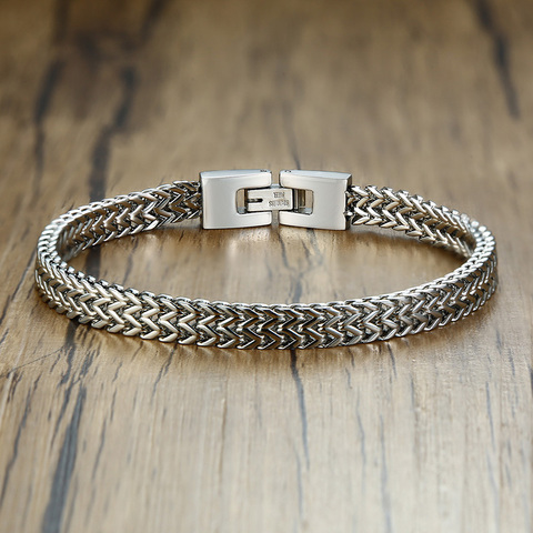 Мужской браслет серебряного цвета Панк, браслет из нержавеющей стали с двойной веревкой, ювелирные изделия 8,3