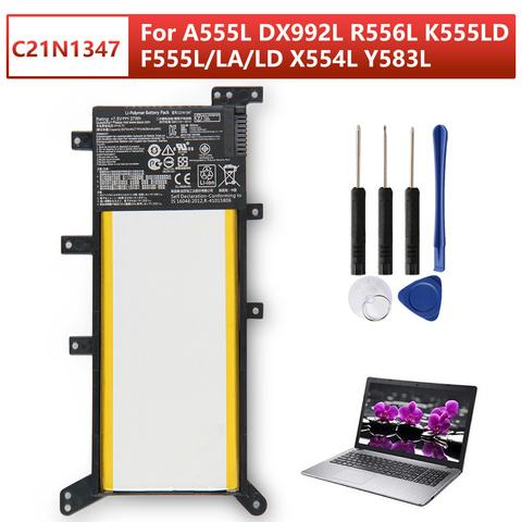 Оригинальное устройство замено ноутбука Батарея C21N1347 для ASUS x555 x555LA X555LD X555LN A555L Y583L R556L R557L F555L с инструментами ► Фото 1/6