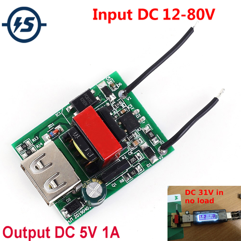 USB DC Step Down изолированный модуль Преобразователь источника питания стабилизатор 12V 24V 36V 48V 72V to 5V 1A ► Фото 1/6
