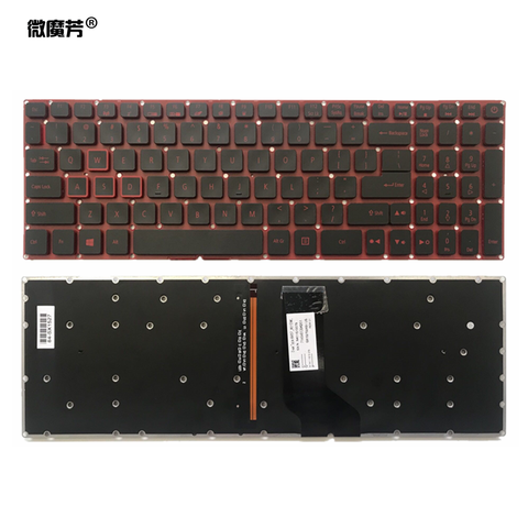 Клавиатура для ноутбука US, AN515-51 для Acer Nitro 5 AN515, AN515-52, клавиатура для ноутбука, черная с подсветкой ► Фото 1/4