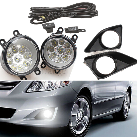Передний противотуманный светильник, 9 светодиодов, для Toyota Corolla Avensis Camry Ractis Verso RAV 4 YARIS 2003-2014, противотуманный светильник в сборе, супер яркий ► Фото 1/6