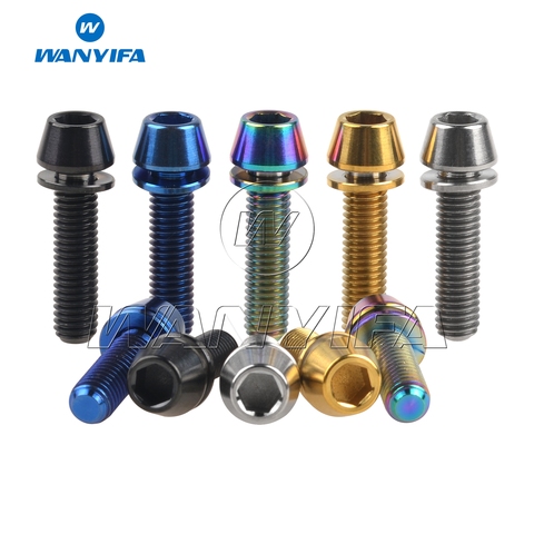 Wanyifa Titanium Bolt M5x16 M5x18 M5x20mm Conical Head Screws with Washer for Bicycle Stems ► Фото 1/6