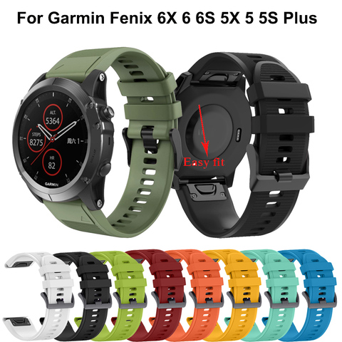 26 22 мм силиконовый ремешок для часов Garmin Fenix 6X 6 6s 5X 5 5S 3HR Forerunner 935 часы 20 мм быстросъемный ремешок Easyfit ► Фото 1/6