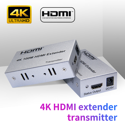 4K HDMI удлинитель по кабелю cat5e/6 60 м HDMI 4K удлинитель через RJ45 ethernet-кабель для ПК DVD UHDTV ► Фото 1/5