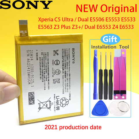 Sony Xperia C5 Ultra / Dual E5506 E5553 E5533 E5563 Z3 Plus Z3 +/ Dual E6553 Z4 E6533 100% оригинальный аккумулятор LIS1579ERPC 2930 мАч ► Фото 1/6