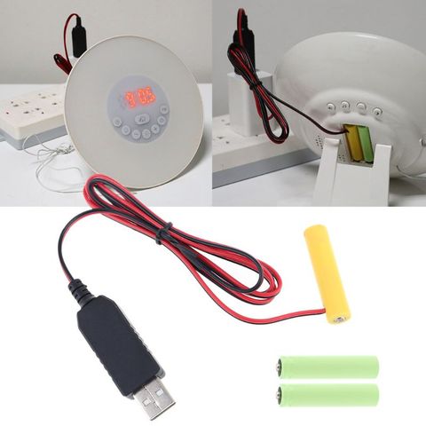 LR03 AAA батарея Eliminator кабель питания USB Замена от 1 до 4 шт 1,5 В AAA батарея для электрической игрушки фонарик Часы светодиодный ► Фото 1/6