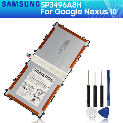 Оригинальный аккумулятор SAMSUNG SP3496A8H(1S2P) для Samsung Google Nexus 10 GT-P8110 HA32ARB аутентичный планшетный аккумулятор 9000 мАч ► Фото 1/6