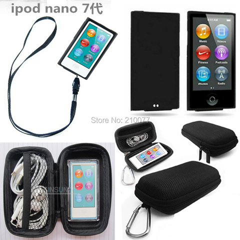Прочная жесткая коробка для хранения + силиконовый чехол + Съемный ремешок для Apple iPod Nano 7th 8th Gen с защитой для экрана ► Фото 1/6