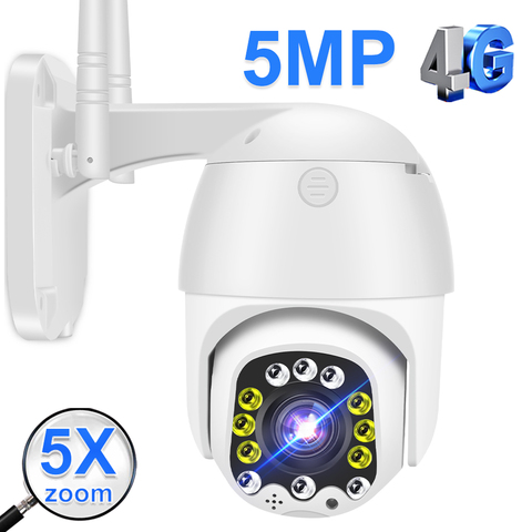 SONY IMX335 4G sim-карта IP камера 5X Zoom наружная 5MP HD PTZ WIFI камера безопасности CCTV камера видеонаблюдения скоростная купольная камера Camhi приложение ► Фото 1/6