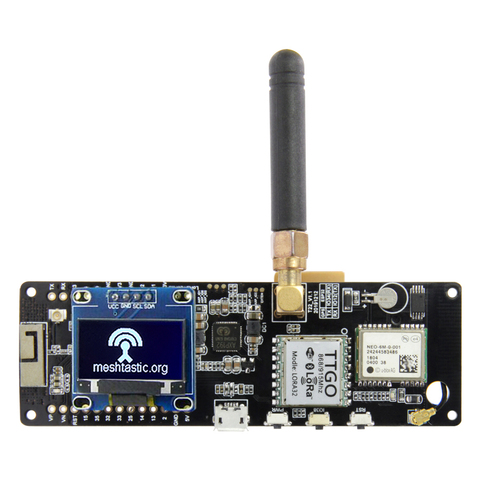 Официальный TTGO Meshtastic T-Beam V1.1 ESP32 433/868/915/923 МГц WiFi Bluetooth ESP32 GPS NEO-6M SMA 18650 Держатель аккумулятора с OLED ► Фото 1/6