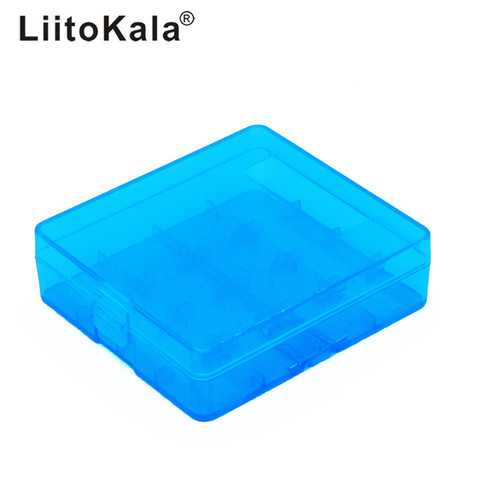 Чехол для аккумулятора LiitoKala 4x18650, пластиковый прозрачный жесткий Синий чехол для аккумулятора, держатель для аккумулятора 18650 ► Фото 1/3