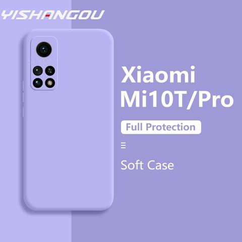 Для телефона Xiaomi Mi 10T Pro, жидкий силиконовый мягкий чехол, бампер, чехол для телефона Mi 10T Lite, 5G для Xiaomi Mi 11, 5G, чехол, Fundas ► Фото 1/6