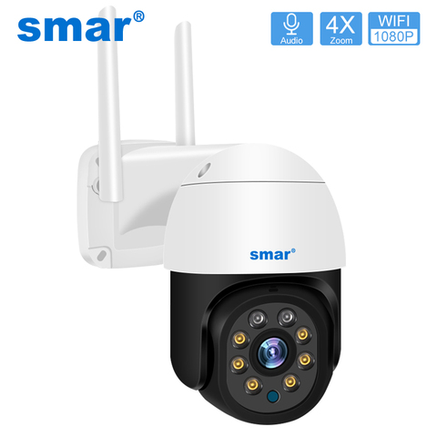 IP-камера видеонаблюдения Smar, 1080P, PTZ, Wi-Fi, 4-кратный зум, ии, датчик обнаружения человека, 2 Мп, H.265, ONVIF ► Фото 1/6