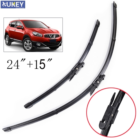 Щетки стеклоочистителя Xukey для Nissan Qashqai J10, точное крепление 2006 2007 2008 2009 2010 2011 2012 2013, резиновые автомобильные аксессуары 24 