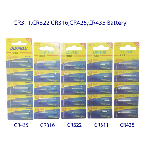 10 шт./лот CR311 CR316 CR322 CR425 CR435 батарейки DLY литиевые штырьковые батарейки светящиеся электрические аксессуары для 3 аккумуляторов ► Фото 1/6