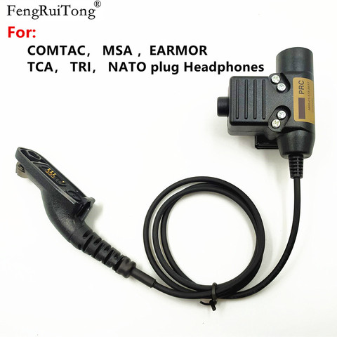 Тактическая U94 PTT для COMTAC MSA EARMOR TCA TRI NATO plug гарнитура для Motorola APX6000 XPR6300 DP4800 MTP6550 P8200 P8268 радио ► Фото 1/5
