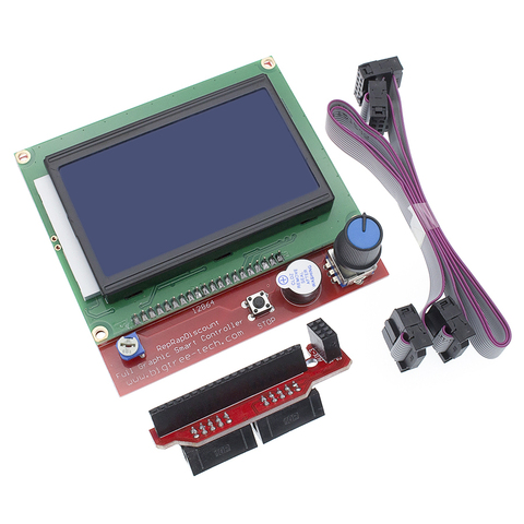 12864 ЖК Ramps Smart Parts RAMPS 1,4 контроль ler панель управления LCD 12864 Дисплей Монитор Материнская плата синий экран модуль ► Фото 1/6