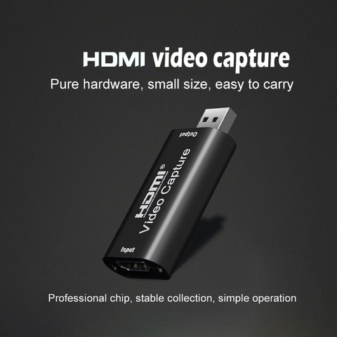 Видеокарта HDMI, видеозахват VHS USB 2,0, записывающее устройство 4K 1080P для PS4, игр, DVD, видеокамеры, HD-камеры, прямой трансляции ► Фото 1/6
