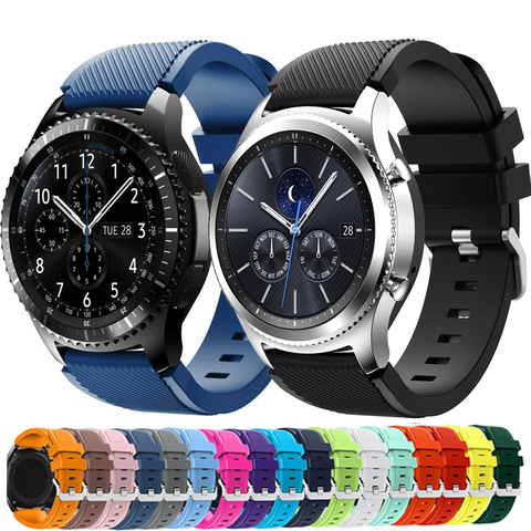 Ремешок силиконовый для Samsung Galaxy Watch 3/46 мм/42 мм/active 2/46 Gear s3 Frontier/S2/Sport, браслет для Huawei GT 2/2E, 20 мм 22 мм ► Фото 1/6