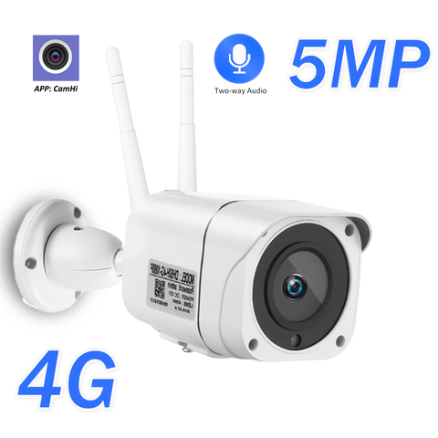 5 МП HD 3G 4G SIM-карта камера наружная WIFI Беспроводная цилиндрическая IP-камера 1080P 2 МП CCTV Двухканальная аудио P2P камера безопасности ► Фото 1/1