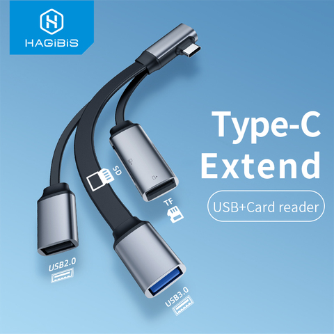 Хагбис USB C концентратор кардридер Type-c к USB 3,0 2,0 концентратор SD Micro SD TF кардридер OTG Кабель-адаптер для мобильный телефон iPad ► Фото 1/1