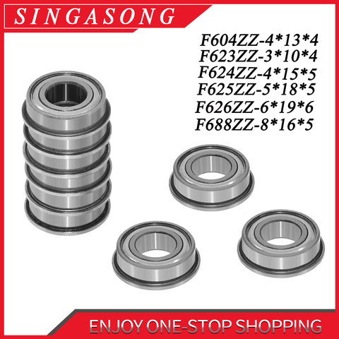 Фланцевые шарикоподшипники F604ZZ F623ZZ F624ZZ F625ZZ F626ZZ F608ZZ F688ZZ, детали для 3D-принтеров, колеса с глубоким желобом, алюминиевые детали ► Фото 1/5