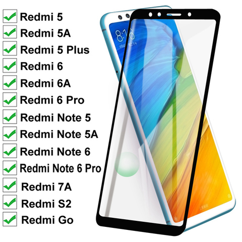 Закаленное стекло 11D для Xiaomi Redmi 5 Plus 5A Go 6 6A 7A S2, полное покрытие, Защита экрана для Redmi Note 5 5A 6 Pro, защитная пленка ► Фото 1/6
