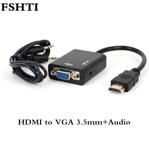 От dhl 500 шт папа к женскому HDMI к VGA конвертер адаптер с аудио кабелем для Xbox 360 для PS3 ноутбук Настольный поддержка 1080P ► Фото 1/1