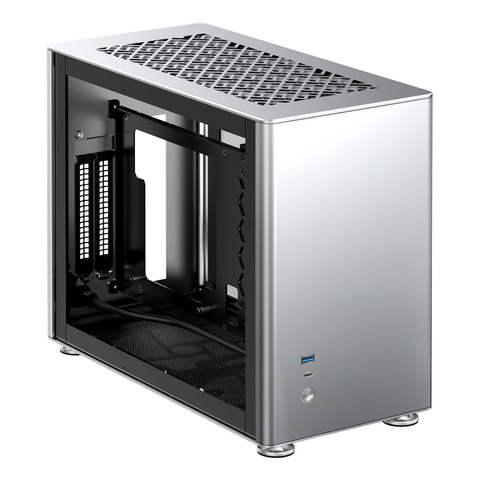 Шасси Jonsbo A4 Silver A4S ITX, поддержка 240 водяных охлаждений, блок питания для настольного компьютера, из алюминиево-магниевого сплава, с системой э... ► Фото 1/6