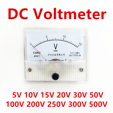 85C1 DC аналоговый измеритель напряжения, 5 в 10 в 20 в 30 в 50 в 100 в 200 в 300 в 500 в ► Фото 1/6