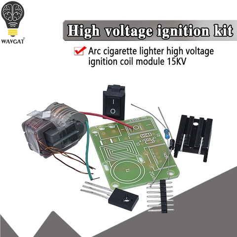 Высокочастотный генератор зажигания, 15KV DC, высоковольтный, дуговой, повышающий, 18650, DIY Kit, U-Core, трансформатор, набор 3,7 В ► Фото 1/6