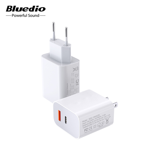 Bluedio быстрое зарядное устройство 3,0 USB PD зарядное устройство 18 Вт USB Type C быстрое зарядное устройство для сотового телефона Iphone Ipad наушники ► Фото 1/6