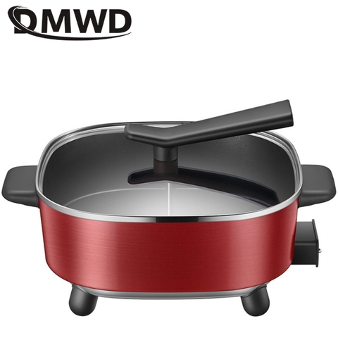 DMWD 5L многофункциональная домашняя электрическая плита сковорода горячий горшок креп блинное устройство для приготовления барбекю сковорода антипригарная 1500 Вт 220 В ► Фото 1/1