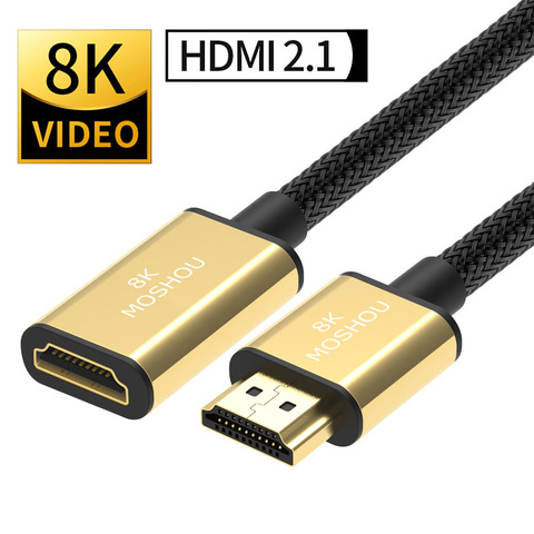 Кабель HDMI 2,1, 8K 4K 60Hz MOSHOU адаптер «Папа-мама», динамический HDR ARC CEC, удлинитель для видео высокой четкости ► Фото 1/6