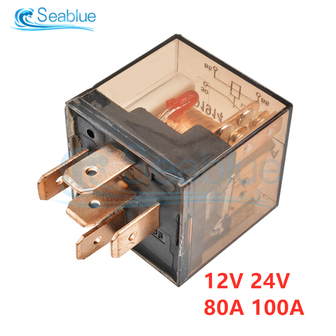 1 шт., автомобильное реле SPDT, 12 В, 24 В, 80 А, 100 А, 5 контактов ► Фото 1/6