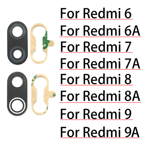 Новый стеклянный объектив для задней камеры Xiaomi Redmi S2 6 6A 7 7A 8 8A 9 9A 9C, стекло для камеры с клеем, 1 шт. ► Фото 1/6