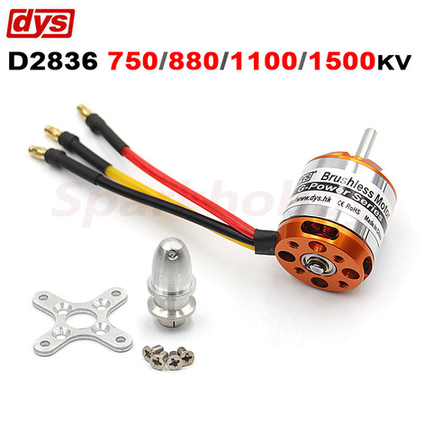 DYS D2836 2836 750/880/1100/1500KV 2-4S Lipo FPV Бесщеточный двигатель 4 мм вал большой упоры 40A ESC 70g для радиоуправляемых квадрокоптеров дронов ► Фото 1/6