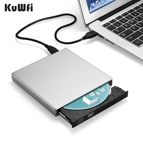 USB 2.0 DVD-ROM CD RW Проигрыватель компакт-дисков Внешний DVD Оптический привод Записывающее устройство Портативный для Macbook Портативный компьютер ... ► Фото 1/6