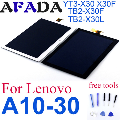 Для планшета Lenovo Tab 2 A10-30 YT3-X30 X30F TB2-X30F TB2-X30L, ЖК-дисплей, сенсорный экран, дигитайзер, сенсорная панель стекло сенсор в сборе ► Фото 1/1