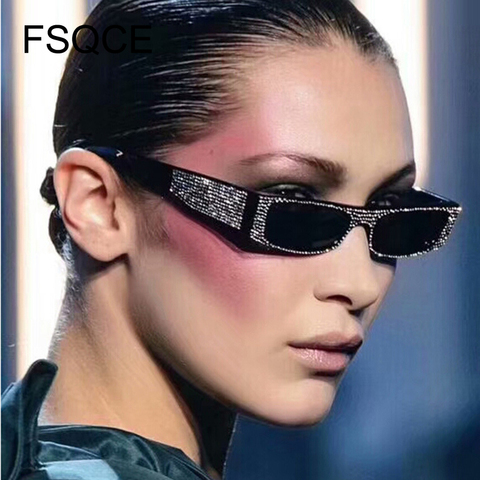 Женские квадратные солнцезащитные очки со стразами, брендовые солнцезащитные очки с кристаллами маленького размера, новинка 2022, градиентные очки с зеркальными линзами UV400 ► Фото 1/6