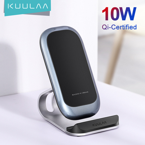 Беспроводное зарядное устройство KUULAA Qi 10 Вт для iPhone X XS 8 XR Samsung S9 Xiaomi, быстрая Беспроводная зарядная док-станция, держатель для телефона, заря... ► Фото 1/6