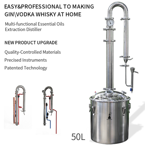 Новый домашний пивоваренный дистиллятор HOOLOO объемом 50 л, башня для дистилляции из нержавеющей стали с птицами-попугаями, бытовая машина для... ► Фото 1/6