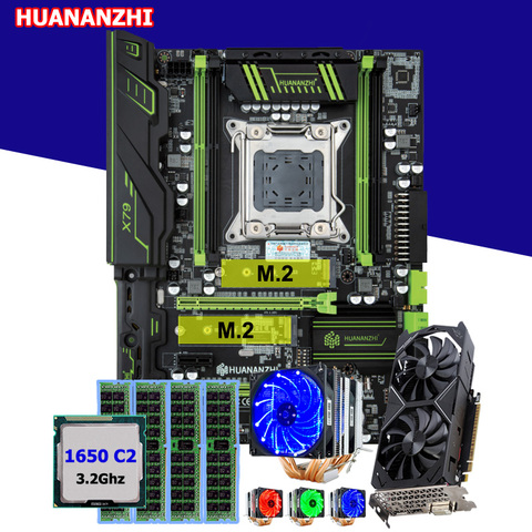 HUANANZHI X79 Pro Материнская плата с двумя M.2 видео слот карты GTX1050Ti 4G Процессор Xeon E5 1650 C2 с 6 трубы охладитель Оперативная память 16G (4*4G) ► Фото 1/6