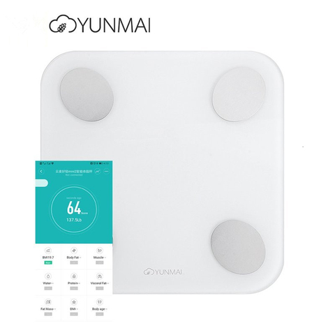 Смарт-весы xiaomi youpin Yunmai Mini 2, цифровой прибор для измерения жира, с поддержкой Bluetooth, с бесплатным приложением на английском языке ► Фото 1/1