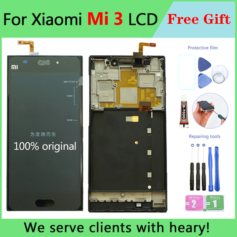 Оригинальный ЖК-дисплей для XIAOMI Mi3, ЖК-дисплей, сенсорный экран, дигитайзер с рамкой, замена TDS-CDMA WCDMA для XIAOMI Mi 3, ЖК-дисплей ► Фото 1/6