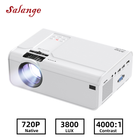 Salange P60 светодиодный проектор для домашнего кинотеатра HD Projetor 720P портативный проектор 1280x720P Разрешение 3D видео проектор ► Фото 1/6