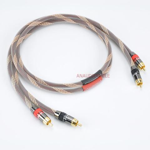 Пара кабелей Hifi RCA 4N OFC RCA кабель штекер-штекер RCA кабель для подключения HiFi аудиокабель ► Фото 1/5