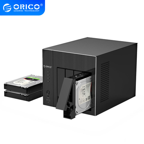 Сетевое хранилище ORICO OS Series NAS 2,5 3,5 ''4 Bay с RAID Gen7 SATA к USB3.0 HDMI RJ45 Аудио 48 ТБ EU Plug HDD Чехол ► Фото 1/6