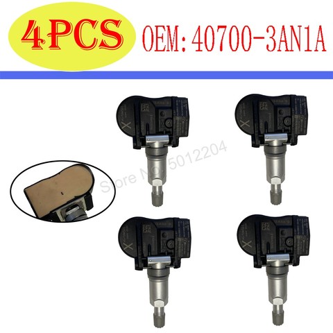 Датчик давления в шинах автомобиля TPMS 40700-3AN1A, 4 шт., для Nissan Juke Cube Versa Leaf Sentra ► Фото 1/4