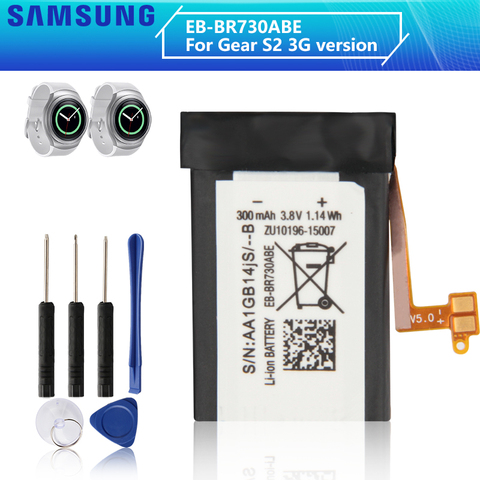 SAMSUNG оригинальный аккумулятор EB-BR730ABE для Samsung Gear Sport SM-R600 S2, 3G, с функцией R730 SM-R730A R730V SM-R730S SM-R730T SM-R735T 300 мА-ч ► Фото 1/6